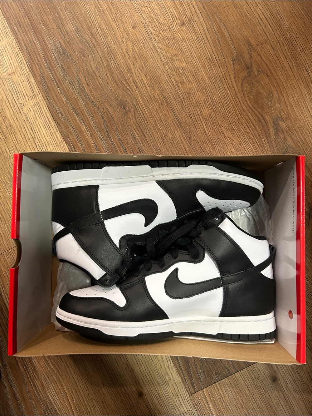 Nike Black and White High-Top Dunk Sneakers